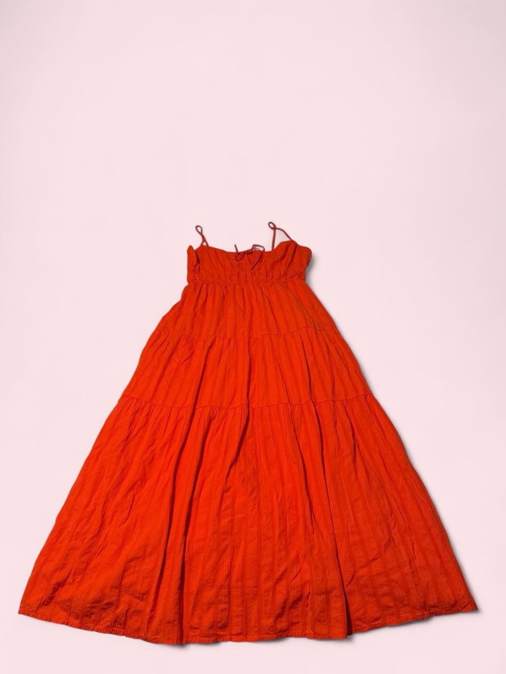 Billabong Bright red Tiered Maxi Dress with Spaghetti Straps